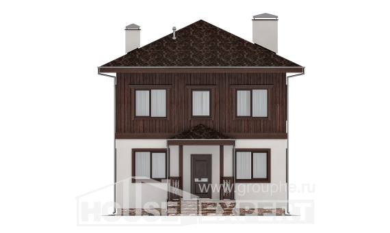 100-006-Л Проект двухэтажного дома, бюджетный коттедж из керамзитобетонных блоков Комсомольск-на-Амуре, House Expert