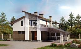 200-010-П Проект двухэтажного дома с мансардным этажом и гаражом, просторный дом из газобетона Комсомольск-на-Амуре, House Expert