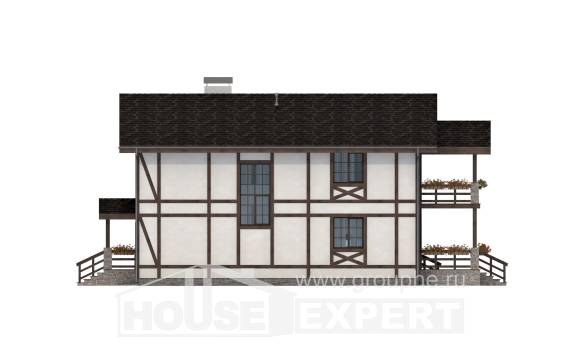250-002-Л Проект двухэтажного дома мансардой и гаражом, простой дом из кирпича Комсомольск-на-Амуре, House Expert