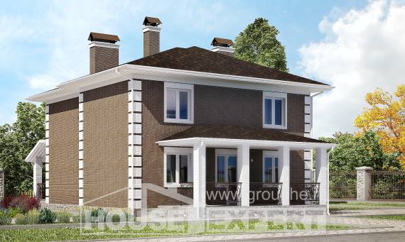 185-002-П Проект двухэтажного дома, уютный коттедж из поризованных блоков Комсомольск-на-Амуре, House Expert