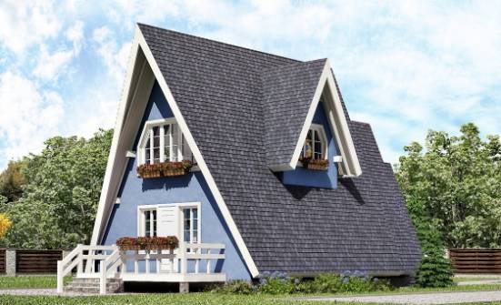 100-002-П Проект двухэтажного дома с мансардой, экономичный домик из бревен Комсомольск-на-Амуре | Проекты домов от House Expert