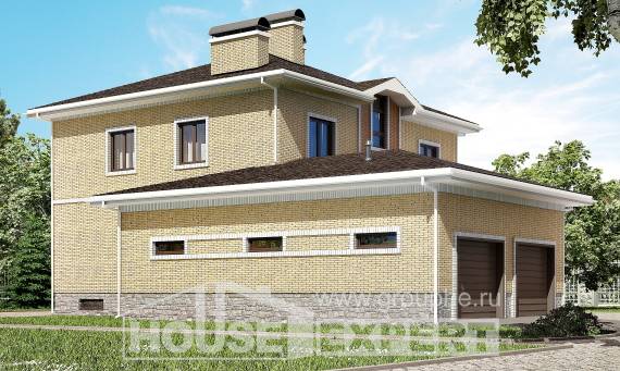 350-002-Л Проект трехэтажного дома, гараж, красивый дом из кирпича, Комсомольск-на-Амуре