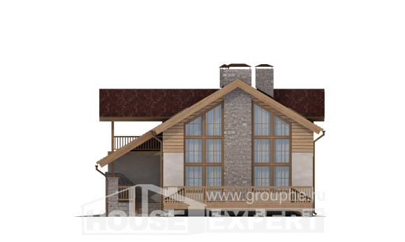 165-002-П Проект двухэтажного дома мансардой, гараж, небольшой дом из твинблока Комсомольск-на-Амуре, House Expert