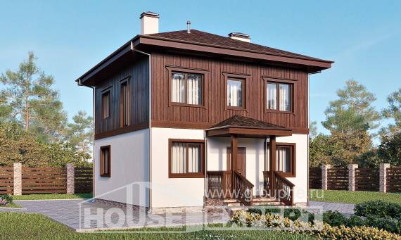 100-006-Л Проект двухэтажного дома, скромный дом из газобетона Комсомольск-на-Амуре, House Expert