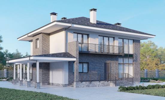 250-004-Л Проект двухэтажного дома, просторный загородный дом из теплоблока Комсомольск-на-Амуре | Проекты домов от House Expert