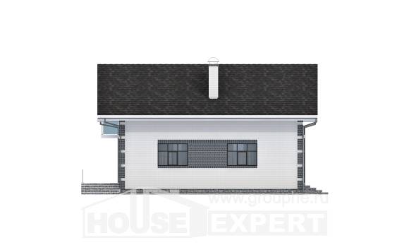180-001-П Проект двухэтажного дома с мансардным этажом и гаражом, бюджетный загородный дом из бризолита Комсомольск-на-Амуре, House Expert