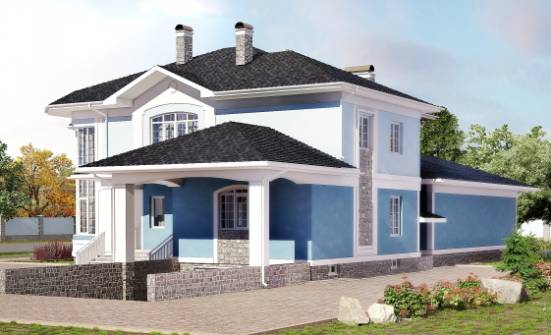 620-001-П Проект трехэтажного дома, гараж, классический домик из газосиликатных блоков Комсомольск-на-Амуре | Проекты домов от House Expert