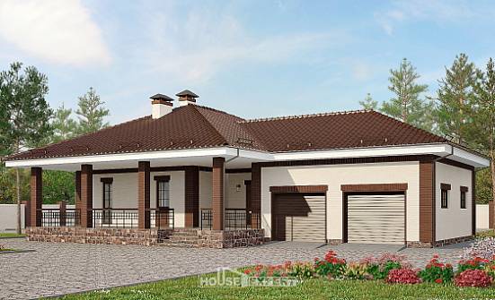 160-015-П Проект одноэтажного дома, гараж, простой домик из блока Комсомольск-на-Амуре | Проекты домов от House Expert