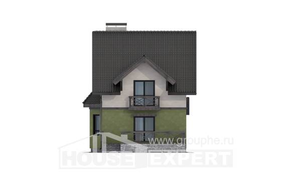120-003-П Проект двухэтажного дома мансардой, уютный загородный дом из теплоблока Комсомольск-на-Амуре, House Expert