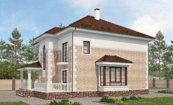 220-008-П Проект двухэтажного дома, просторный загородный дом из кирпича Комсомольск-на-Амуре | Проекты домов от House Expert