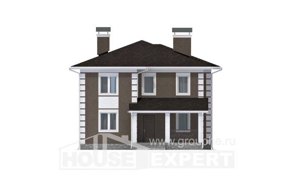 185-002-П Проект двухэтажного дома, красивый коттедж из поризованных блоков Комсомольск-на-Амуре, House Expert
