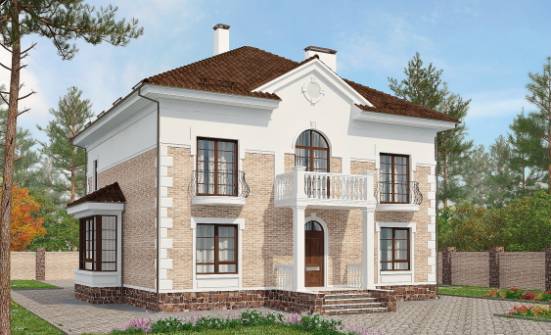 220-008-П Проект двухэтажного дома, средний коттедж из кирпича Комсомольск-на-Амуре | Проекты домов от House Expert