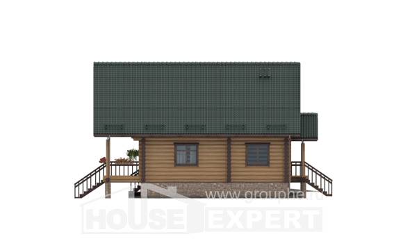 270-002-П Проект двухэтажного дома с мансардным этажом и гаражом, современный дом из бревен Комсомольск-на-Амуре, House Expert