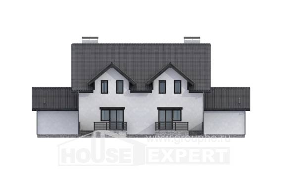 290-003-П Проект двухэтажного дома с мансардным этажом, огромный коттедж из керамзитобетонных блоков Комсомольск-на-Амуре, House Expert