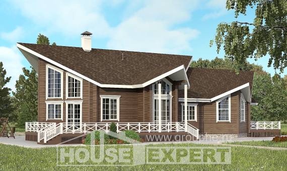 210-002-Л Проект двухэтажного дома с мансардой, простой домик из бревен Комсомольск-на-Амуре, House Expert
