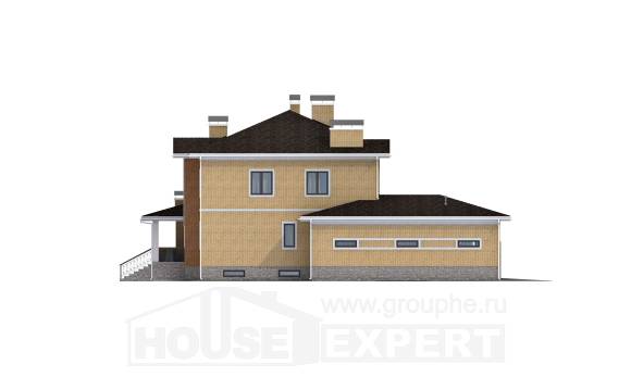 350-002-Л Проект трехэтажного дома, гараж, современный коттедж из кирпича, Комсомольск-на-Амуре