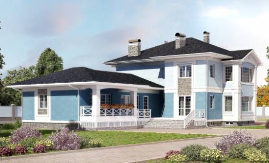 620-001-П Проект трехэтажного дома и гаражом, большой домик из газобетона, Комсомольск-на-Амуре