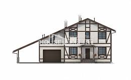 250-002-Л Проект двухэтажного дома с мансардой и гаражом, классический загородный дом из кирпича Комсомольск-на-Амуре, House Expert