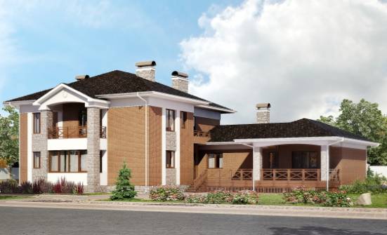 520-002-Л Проект трехэтажного дома, гараж, красивый дом из арболита Комсомольск-на-Амуре | Проекты домов от House Expert