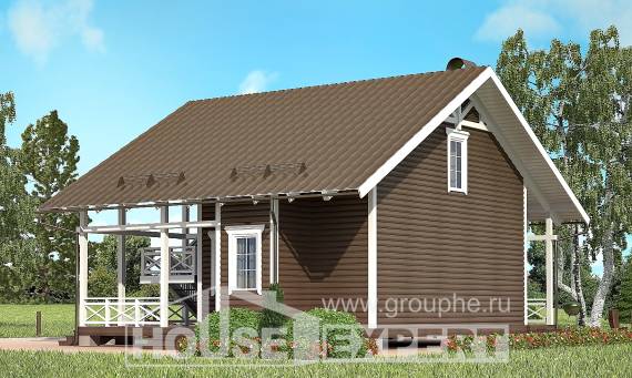 080-001-П Проект двухэтажного дома мансардный этаж, простой дом из дерева, Комсомольск-на-Амуре