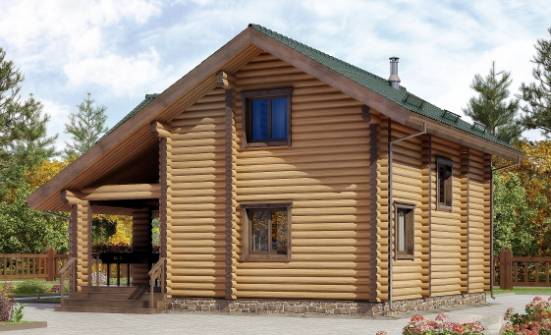 110-005-П Проект двухэтажного дома с мансардным этажом, экономичный домик из бревен Комсомольск-на-Амуре | Проекты домов от House Expert