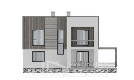 150-017-П Проект двухэтажного дома, красивый коттедж из пеноблока, Комсомольск-на-Амуре
