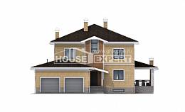 350-002-Л Проект трехэтажного дома и гаражом, красивый дом из кирпича Комсомольск-на-Амуре, House Expert
