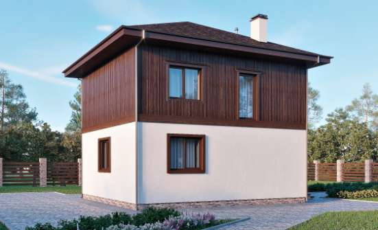 100-006-Л Проект двухэтажного дома, компактный коттедж из поризованных блоков Комсомольск-на-Амуре | Проекты домов от House Expert