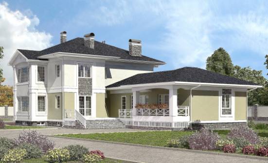 620-001-Л Проект трехэтажного дома, гараж, большой коттедж из блока Комсомольск-на-Амуре | Проекты домов от House Expert