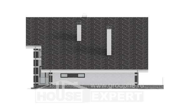 190-008-П Проект двухэтажного дома с мансардным этажом, гараж, красивый коттедж из теплоблока Комсомольск-на-Амуре, House Expert