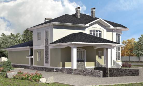 620-001-Л Проект трехэтажного дома, гараж, просторный загородный дом из газосиликатных блоков Комсомольск-на-Амуре | Проекты домов от House Expert