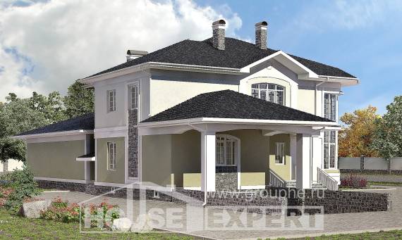 620-001-Л Проект трехэтажного дома, гараж, классический коттедж из блока Комсомольск-на-Амуре, House Expert
