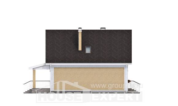 130-004-П Проект двухэтажного дома мансардный этаж, экономичный коттедж из бризолита, Комсомольск-на-Амуре