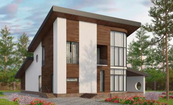 230-001-П Проект двухэтажного дома с мансардным этажом, просторный домик из кирпича Комсомольск-на-Амуре | Проекты домов от House Expert